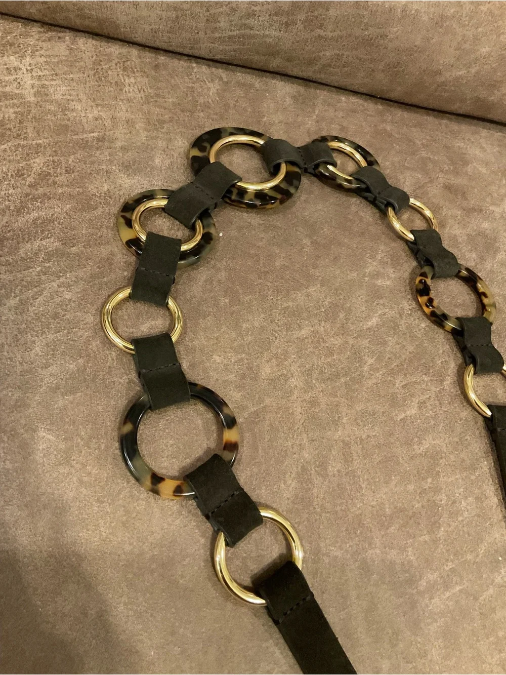 Worth New York Tortoise Shell Links Belt